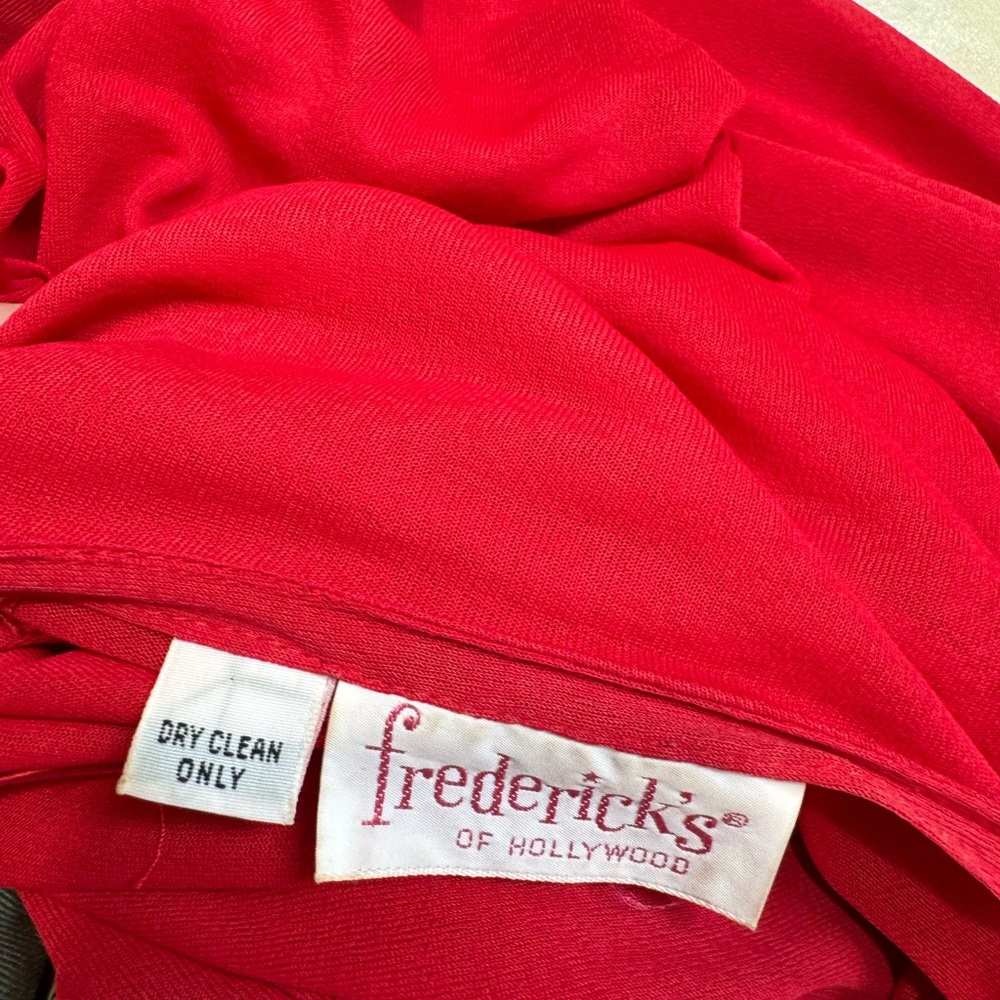 Vintage Frederick’s of Hollywood Ruched Red Dress Large - Picture 7 of 7